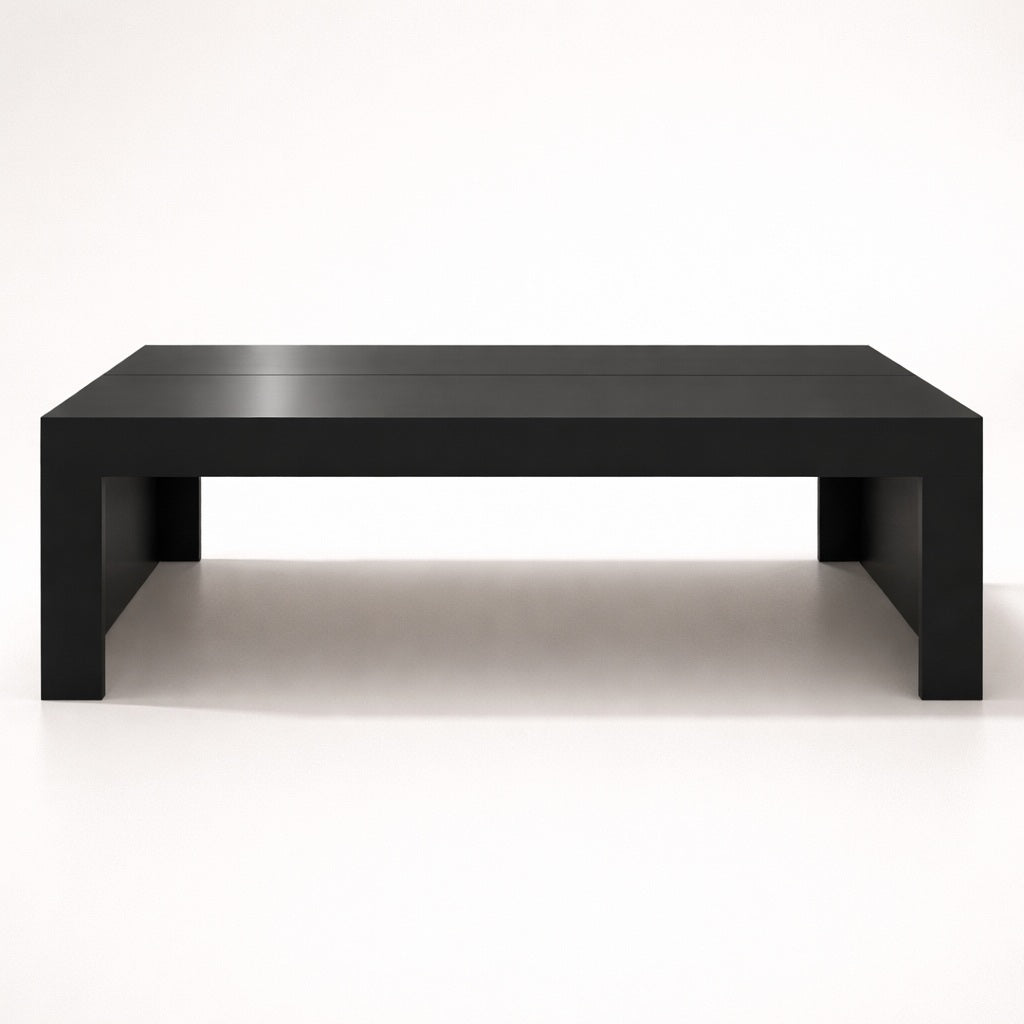 Table basse noire rectangulaire, table basse de salon contemporaine au style architectural sobre