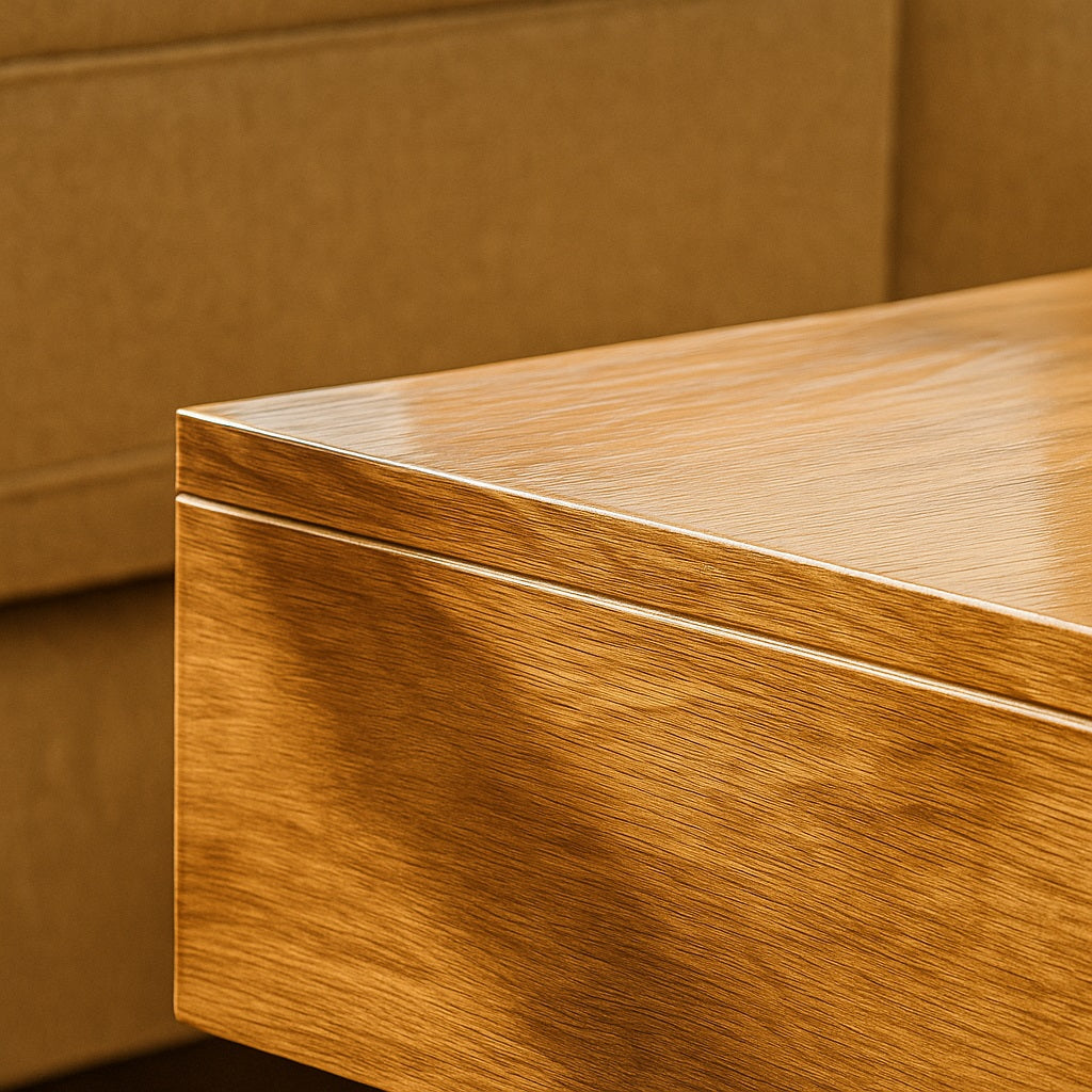 Dimensions de la table basse en bois Orme, table basse de salon rectangulaire design.