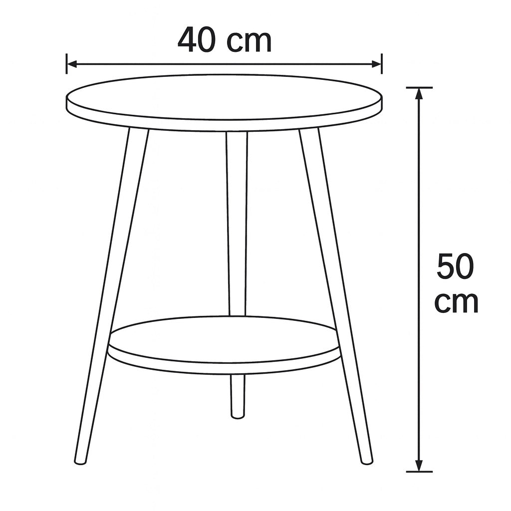Schéma de table basse ronde en bois 40 × 50 cm, guide pratique pour choisir une table basse en bois pour salon.