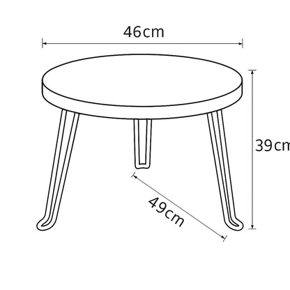 Schéma technique d’une table basse ronde pliable
