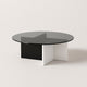 Table basse Ronde en verre - Astra – Noir & Blanc