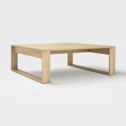 Table basse en bois design Kaelo finition chêne sonoma, style minimaliste pour salon contemporain