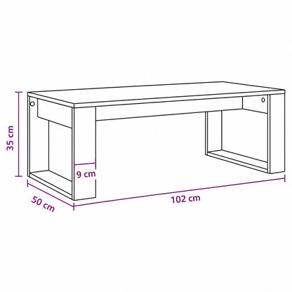 Dimensions table basse de salon en bois 102x50 cm avec design moderne et structure robuste
