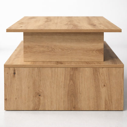 Détail de table basse en bois chêne massif, finitions artisanales et structure solide, table basse de salon