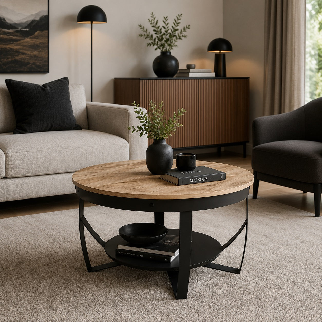 Table basse Ronde en bois - Orbit
