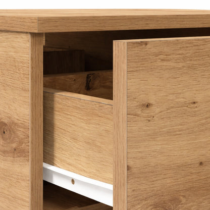 Détail de tiroir de table basse en bois, finition soignée et rangement pratique pour un salon moderne.