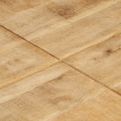 Détail plateau table basse en bois, table basse design carrée avec veinage naturel et finition brute authentique
