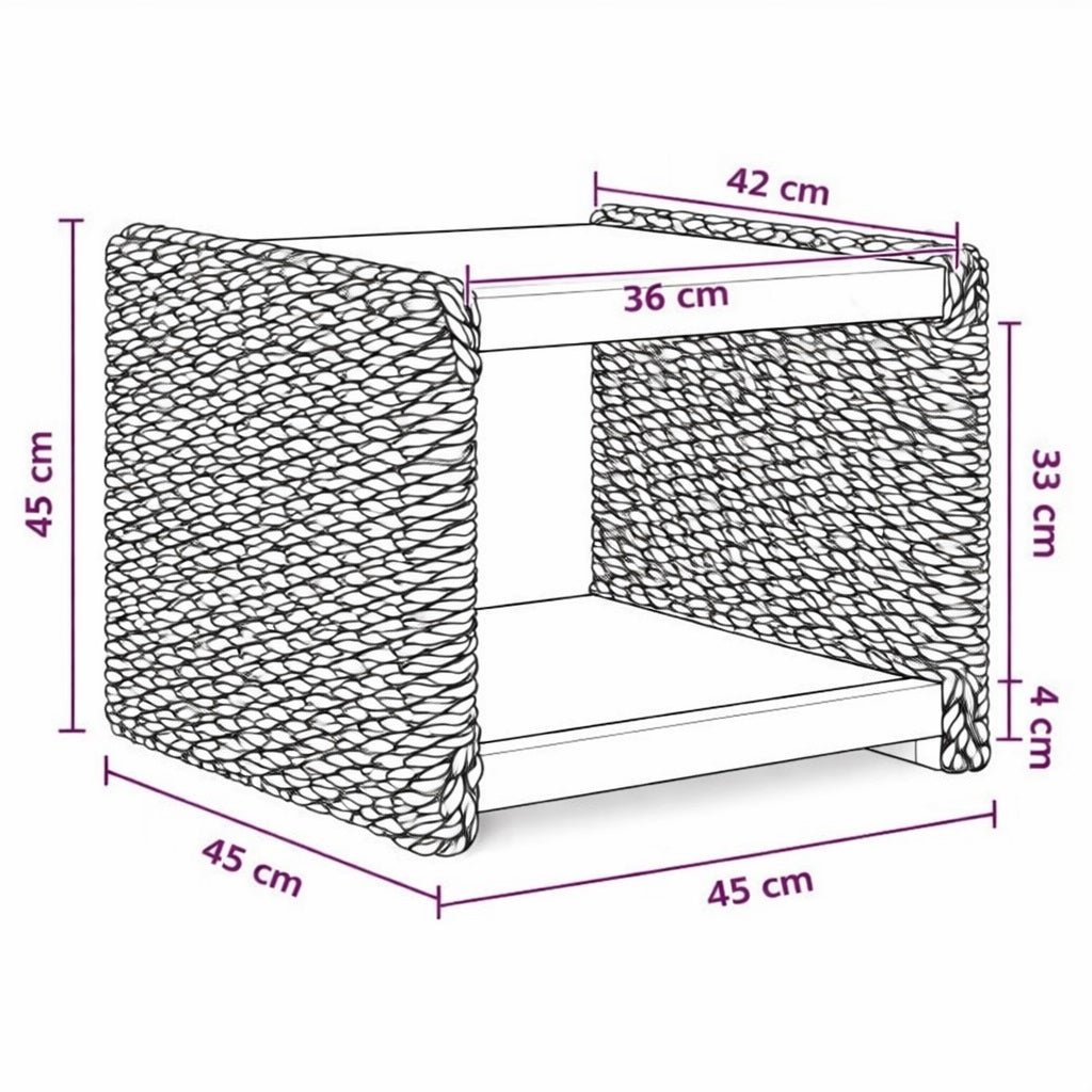 Dimensions de la table basse en bois avec double plateau, format compact et pratique pour table basse de salon.