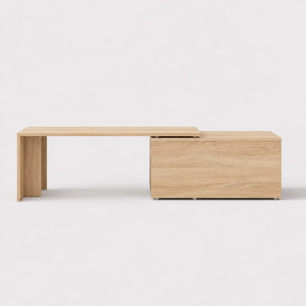 table basse en bois Linea finition chêne sonoma design moderne avec rangement intégré