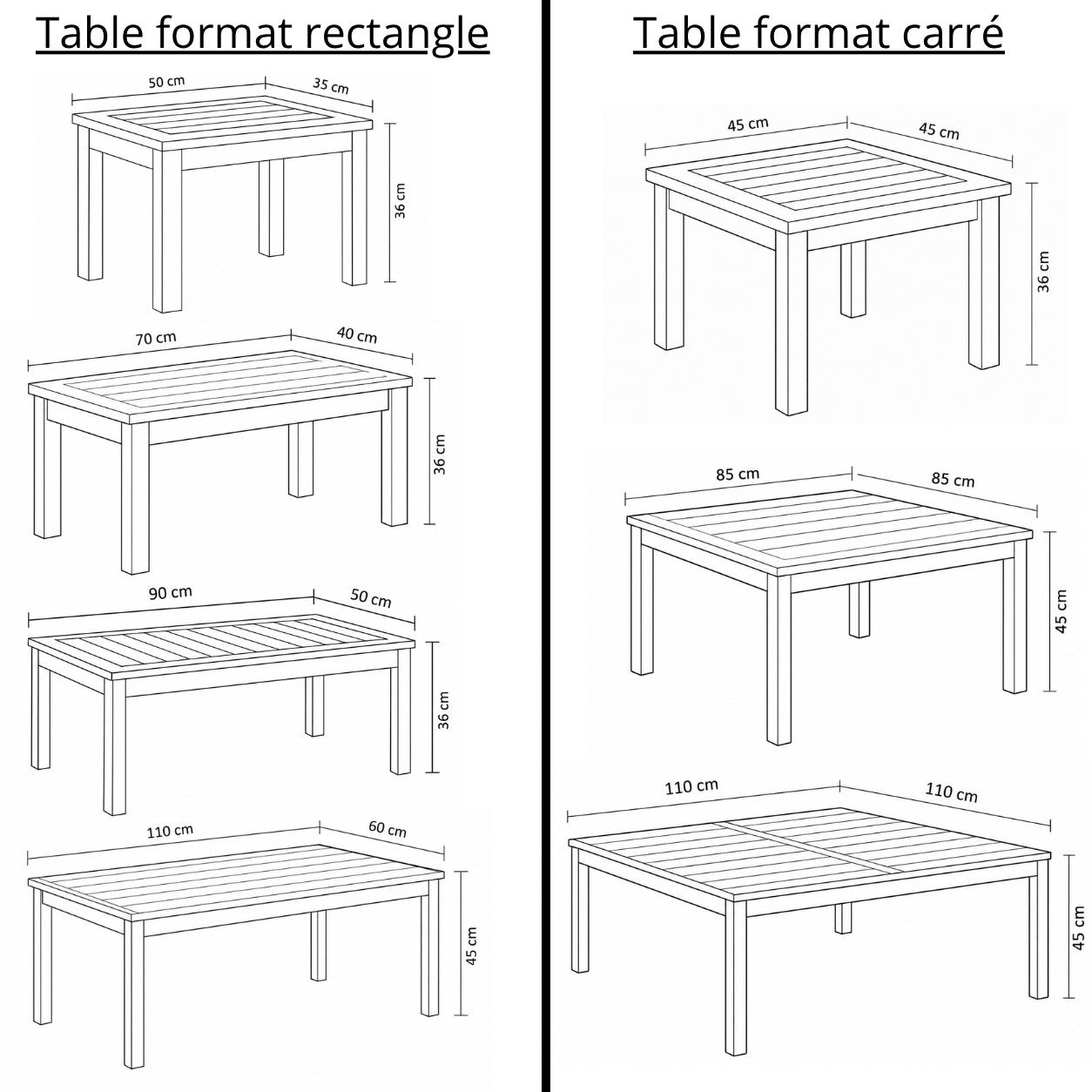 Table basse extérieure en bois - Novera