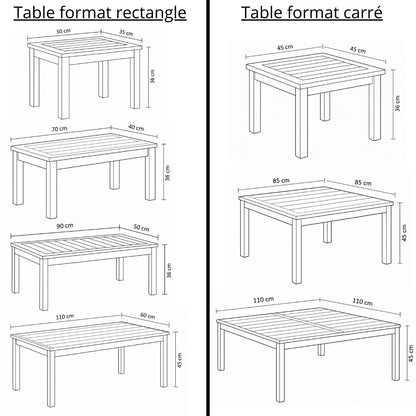 Table basse extérieure en bois - Novera