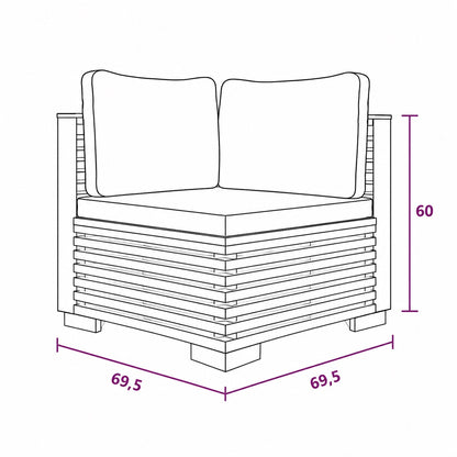 Dimensions fauteuil et table basse de jardin Lattis, table basse d’extérieure compacte et moderne