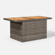 Table basse extérieure tressée - Mavik – Bois / Gris