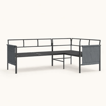 Structure arrière du salon et table basse extérieur Veyron en aluminium noir moderne