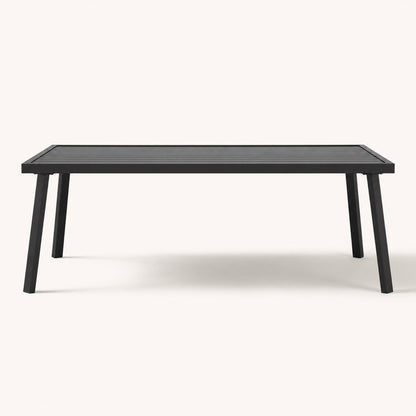 Vue face de la table basse extérieur Veyron noire design pour terrasse et jardin moderne