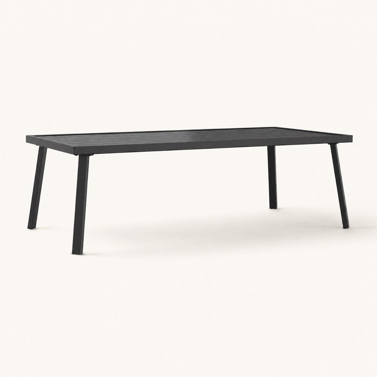 Table basse de jardin Veyron noire en aluminium moderne pour terrasse et salon extérieur contemporain