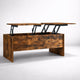 Table basse Relevable en bois - Levora – Chêne fumé / L102cm / H50cm / L46cm