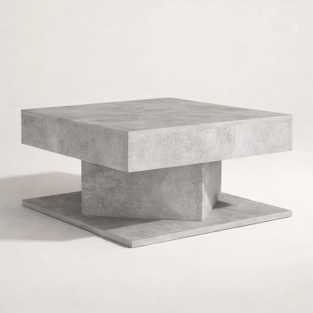 Table basse design grise effet minéral, idéale comme table basse de salon au style contemporain.